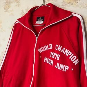 70s Red Markwort Track Jacket | World Champion 1978 High Jump | Size L